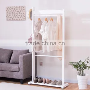 Portable Wooden Clothes Hanger Simple Wooden Coat Rack thumbnail-6
