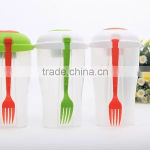 HOT SALE Plastic Salad To Go Plastic Fruit Salad Cup Box With Dressing & Fork thumbnail-6