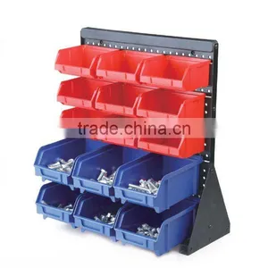 15 Bin Storage Rack, 15 Bins Plastic Storage Bin Rack Bin Shelf, 15 Bins With Metal Stand,15 Plastic Storage Bin Kit(202713) thumbnail-1