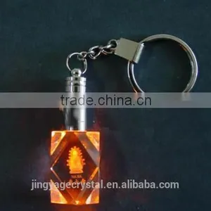 3D Laser Crystal Keychain With Led Light for Wedding Gift thumbnail-1