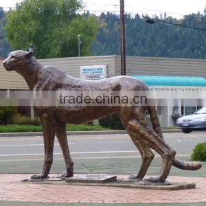 Large Outdoor Copper Sculptures Metal Bronze Cheetah Sculpture thumbnail-1