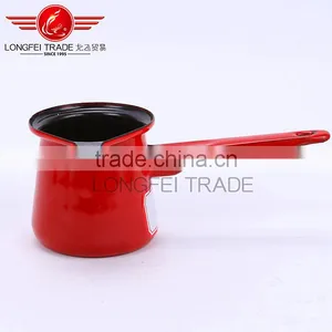 Hot Selling Red Enamel Ceramic Coffee Jug Coffee Pot With Long Handle thumbnail-3
