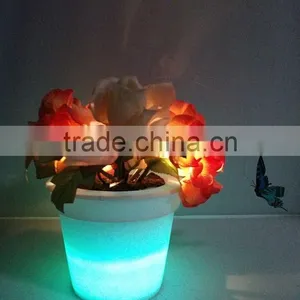 Cheap Home Decoration Plastic PE Solar Led Light Garden Flower Pot thumbnail-5