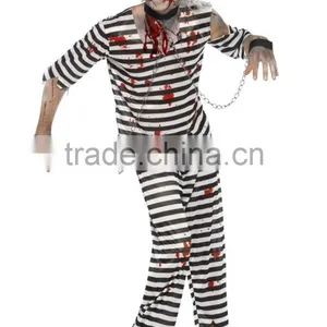 Day Of The Dead Convict Costume Halloween Fancy Dress thumbnail-1