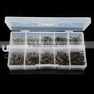 Amazon Hot Cheap 500pcs 10 Size Assorted Sharpened Fishing Hooks Lure Baits With Fish Tackle Box thumbnail-1
