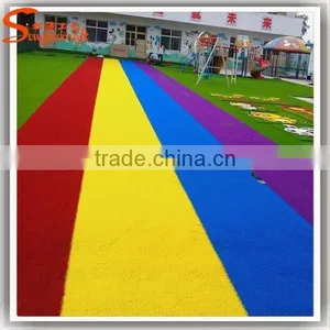 Wholesale Color Artificial Grass Landscaping Plastic Lawn Artificial Grass for Futsal Encryption Green Artificial Grass Factory thumbnail-4