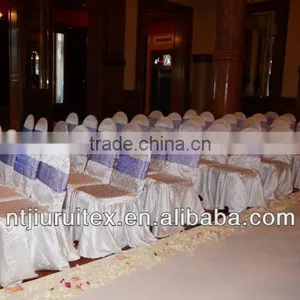 Standard White Damask Chair Cover thumbnail-1