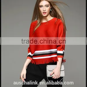 2016 Summer Loose Oversized Colorful Combination Striped T-shirt thumbnail-1