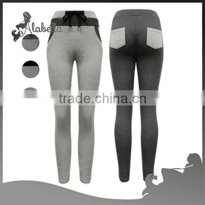 High Wasit Leggings With Patch Pocket and 100%cotton Fabric thumbnail-1