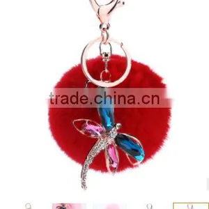 2017 Imitation Rabbit Fox Fur Ball Bag Charms Accessories Heart Fur Ball Pom Pom Keychain Faux Fur Ball Keychain Gifts thumbnail-6