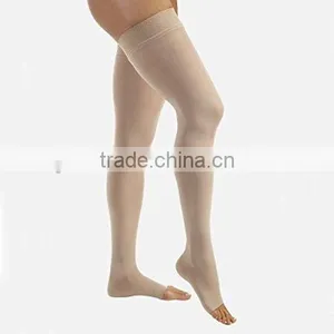 15-20 MmHg Open Toe Thigh Highs With Silicone Top Band Stocking thumbnail-1