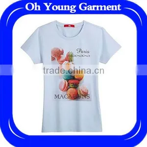 2016 Wholesale Comfy Wear Well Printed Round Neck T-shirt for Women thumbnail-1