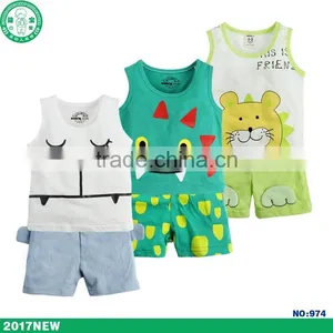 2017 Combed Cotton Cute Pattern Summer Children Clothing Baby Clothes thumbnail-4