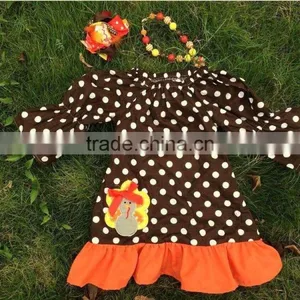 Girls Thanksgiving Dress Baby Girls Turkey Dress Girls Ruffle Dress Girls Fall Boutique Dress Ningbo Baby Kids Wear Firm 2015 thumbnail-1