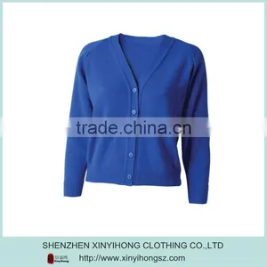 Blue Color Buttons Design Ladies Knitwear Cardigan Manufacturers thumbnail-1