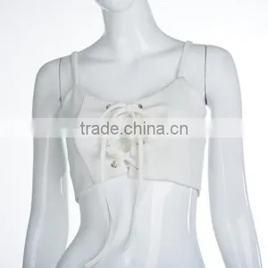 Latest Design Girls Top Polyester Crop Top and Lace Up Sleeveless Nightclub Top thumbnail-1