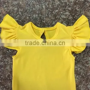 Toddler Girls Soild Color Cotton Romper Flutter Sleeve Romper Baby Bulk Boutique Baby Girl Rompers Wholesale 2016 thumbnail-5