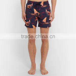 2017 Hot Sale Summer Shorts Men Beach Mid-Length Embroidered Custom Made 100% Nylon Swim Shorts Wholesale thumbnail-2