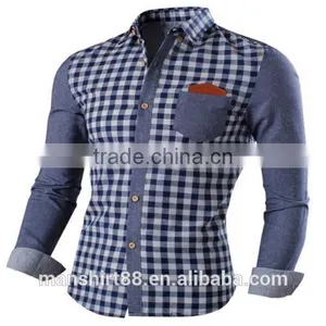 2016 New Wholesale Checked Shirt Custom Mens Casual Dress Shirts thumbnail-1