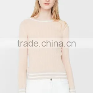 Ladies Branded Stylish Tight Thin Pullover Sweater From Shantou OEM Factory thumbnail-2