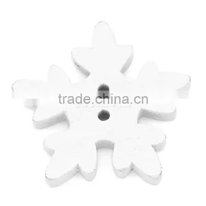 Wholesale 25mmx24mm Christmas Snowflake Two Holes Wood Button for Decorating thumbnail-1