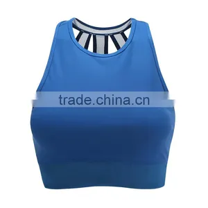 Stretch Strappy Nylon Workout Fitness Womens Tops Sports Bra thumbnail-1