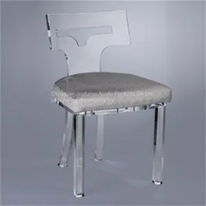 Modern Acrylic Banquet Chair Transparent Plexiglass Leisure Chair With High Back thumbnail-2