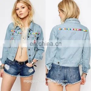 New Fashion Jackets Embroidery Designs Embroidery Jean Jacket Wholesale thumbnail-1