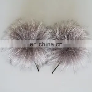 Handmade Fur Accessory High Quality Raccoon Fur Ball Hair Decoration Fashion Style thumbnail-4