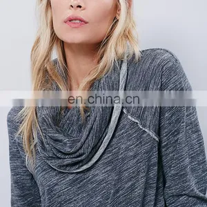 Long Raglan Sleeves Oversized Turtleneck Knitted Slouchy Pullover thumbnail-3