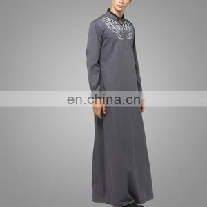 2016Modern Apparel Islamic Clothing Man Grey Thobe Muslim Thobe For Man thumbnail-2
