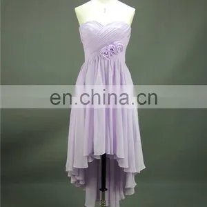 Handmade Flower Cheap Bridesmaid Dresses Wholesale Short Chiffon Gilrs Beach Bridesmaid Dress thumbnail-3