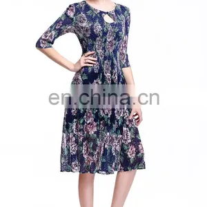 2017 Wholesale Lace Print Dress for Lady Retro Dress Summer thumbnail-2