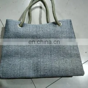 High Quality Grey Color Linen Personalized Office Ladies Bag Woman Shoulder Bag thumbnail-6