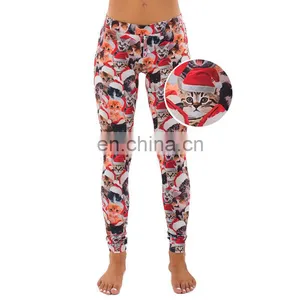 Sexy Compression Tights Dri Fit Running Push up Fitness Womens Printed Always Christmas Leggings thumbnail-6