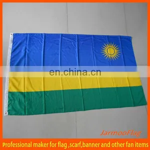 100D Polyester National Flag Rwanda Flag thumbnail-1