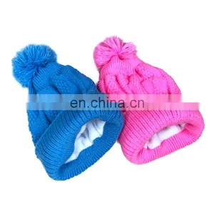 Custom Knit Weave Figure Baby Beanie With Pom Pom thumbnail-6