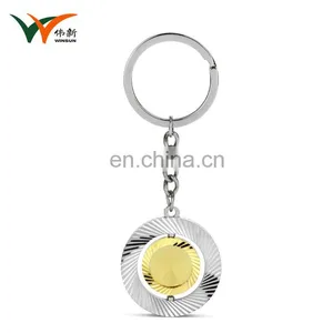 Wholesale Custom Round Blank Gold Tuebo Keychain With Engraved Logo thumbnail-6