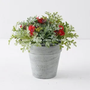 Mini Plastic Artificial Flowers Wild Potted Plan thumbnail-3