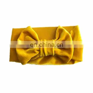 Girls Christmas Soft Bow Knot Turban Hair Bands Baby Hair Accessories for Children Velvet Bow Headwear Gifts Props thumbnail-5