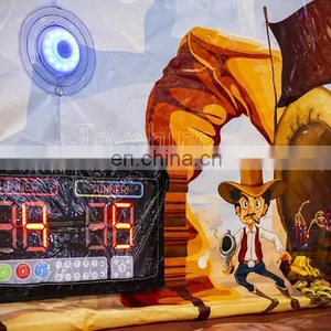 Factory Wholesale OEM Inflatable Mechanical Rodeo Bull Ride Machine Hippo Shooting Riding Game For Sale thumbnail-5