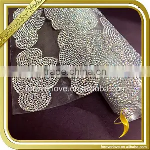 AB Crystal Trimming Rhinestone Hotfix Mesh for Wedding Dress FRM-236 Supplier's Choice thumbnail-1