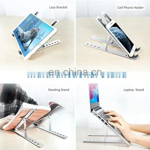 2020 Hot Portable Adjustable Aluminum Ergonomic Laptop Stand New Arrival Laptop Desk Holder Notebook Cooling Pad thumbnail-3