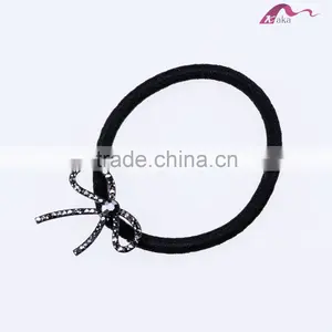 Cute Fancy Style Charming Bowknot Decorated Crystal Hair Elastic Rubber Bands For Girls Ponytail Holder thumbnail-2