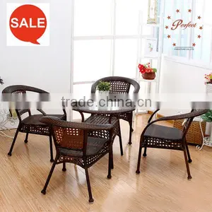 Outdoor PE Rattan Patio Furniture Round Table With Armchair ZG-16 thumbnail-1