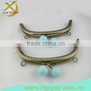 New Fashion Large Blue Candy Head Metal Beaded Frames for Coin Purse thumbnail-1