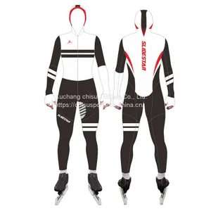 High Quality Wholesale Breathable Junior Custom Short Track Ice Speed Skating Suit Skating Skin Suit thumbnail-4