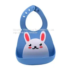 Food Grade Silica Gel Baby Product Bibs Soft Waterproof Easy Clean Silicone Bibs Silicone Baby Bib thumbnail-1