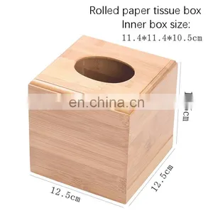 Natural Bamboo Eco-friendly Tissue Storage Box Multi-function Dinning Room Living Room Toilet Tissue Box thumbnail-2