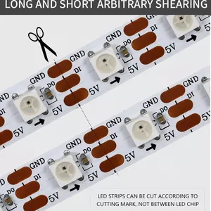 Individual Digital Rgb Smd 5050 Led Strip 2812b Ws2812b Addressable Rgb 60pxiel/m Led Strip Light thumbnail-4